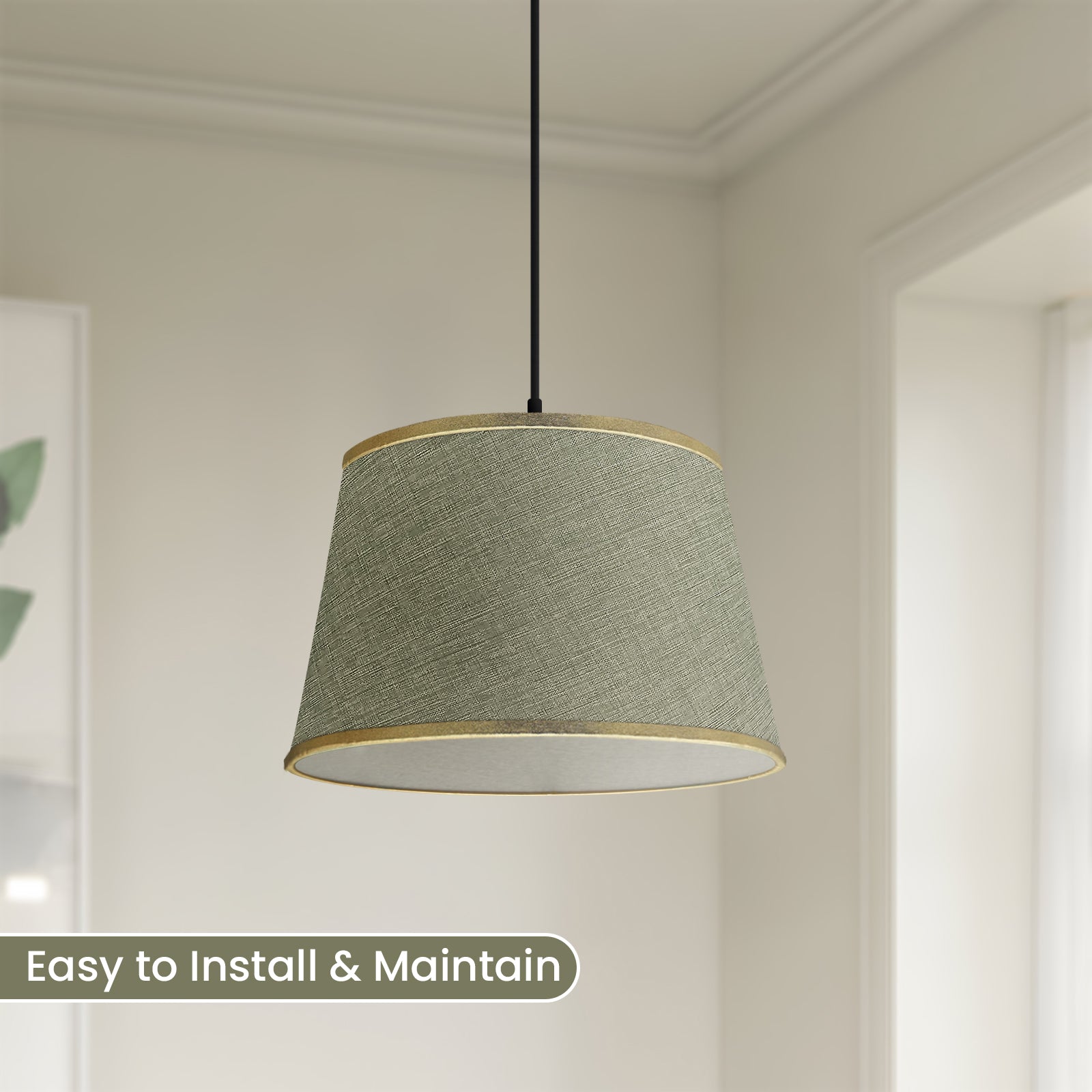 Modern Linen Coolie Ceiling Lampshade for Bedroom & Office - Stylish Lighting