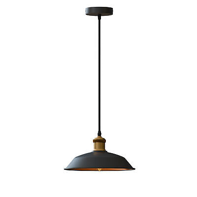 Industrial Black Gold Metal Ceiling Pendant Light Easy Fit Retro Style