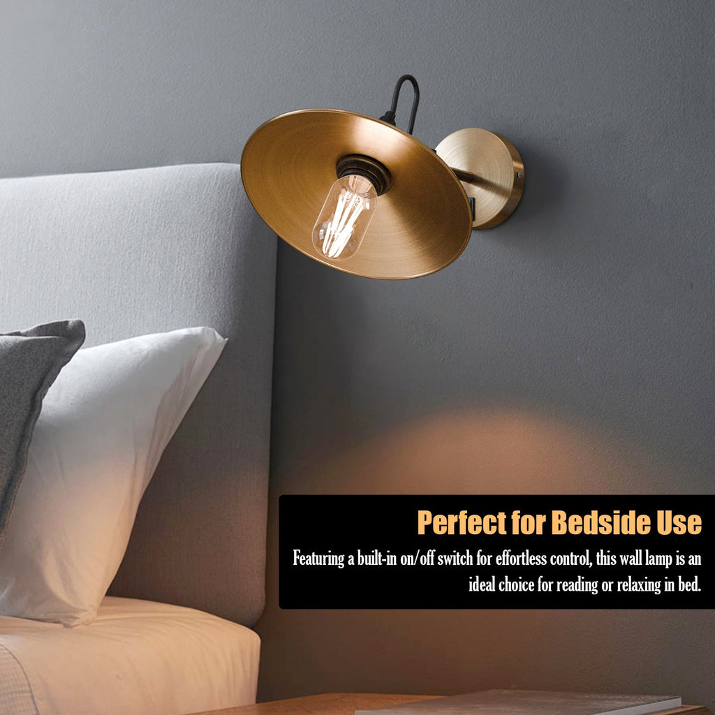 Industrial Adjustable Swivel Wall Sconce, E27 Bulb Compatible, Directional Lighting Fixture