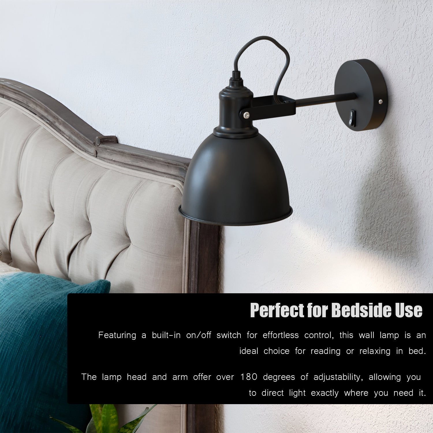Industrial Metal Adjustable Swivel Wall Sconce with On-Off Switch for Custom Lighting