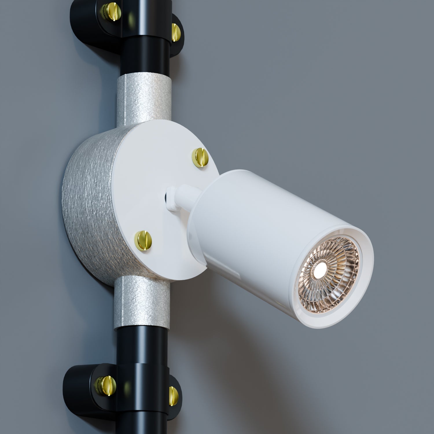Adjustable Cylinder GU10 Ceiling Spotlight for Conduit Lighting Systems, Metal Design