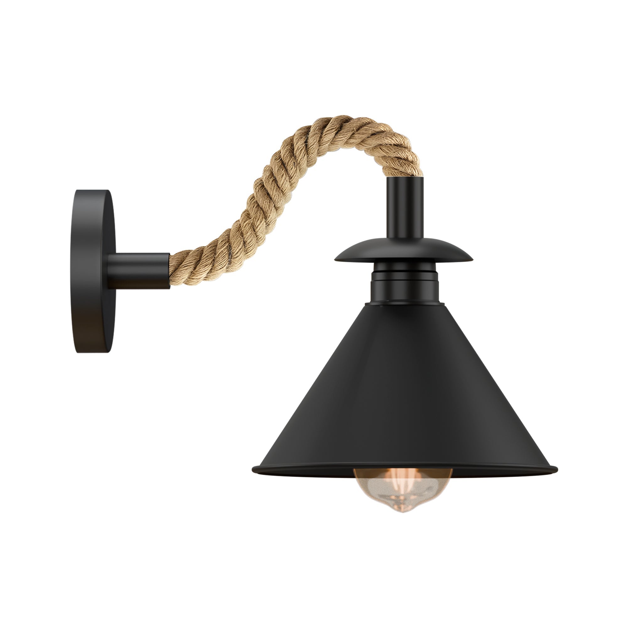 Black Wall Sconce Lighting Rope Fixture ~5700
