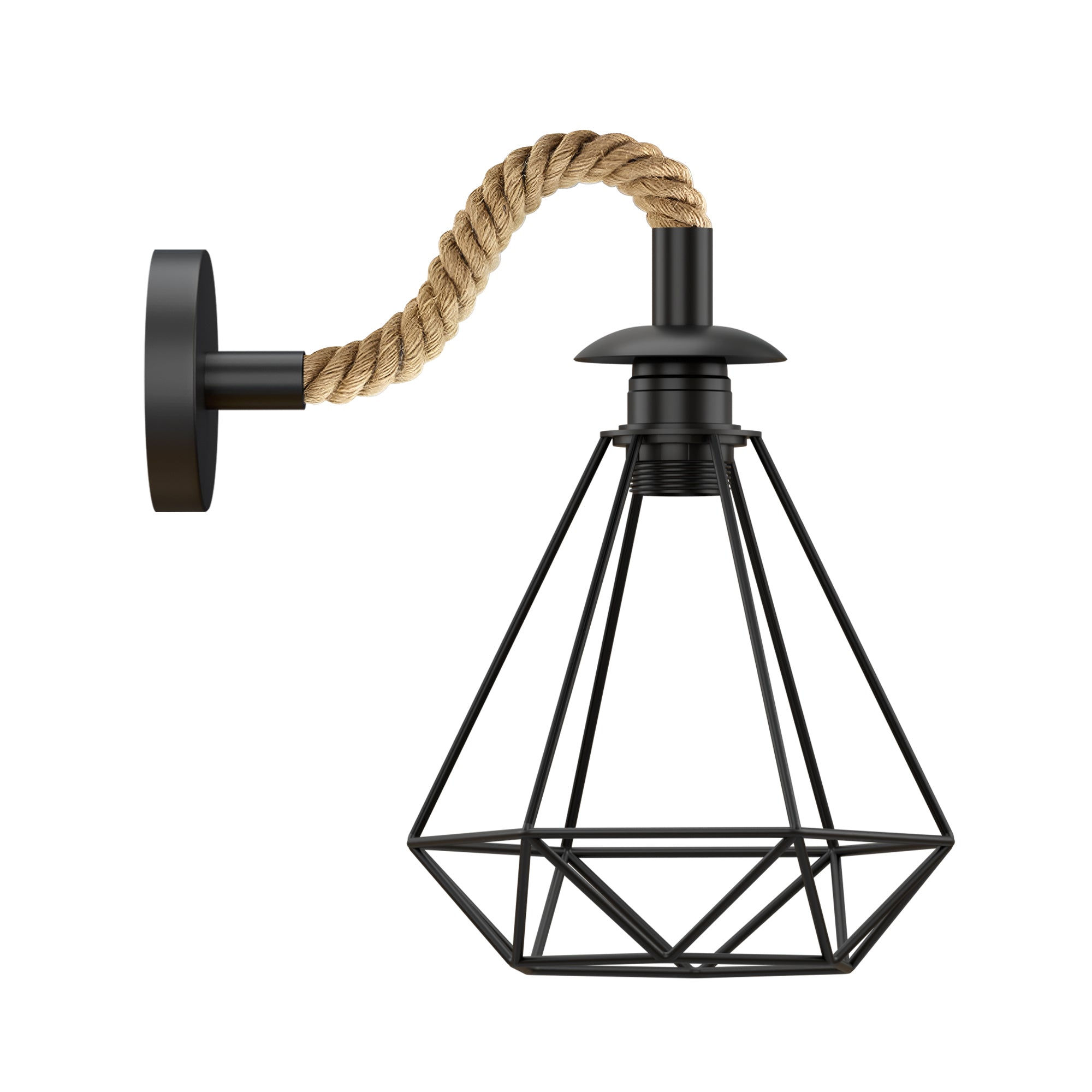 Black Wall Sconce Lighting Rope Fixture ~5700