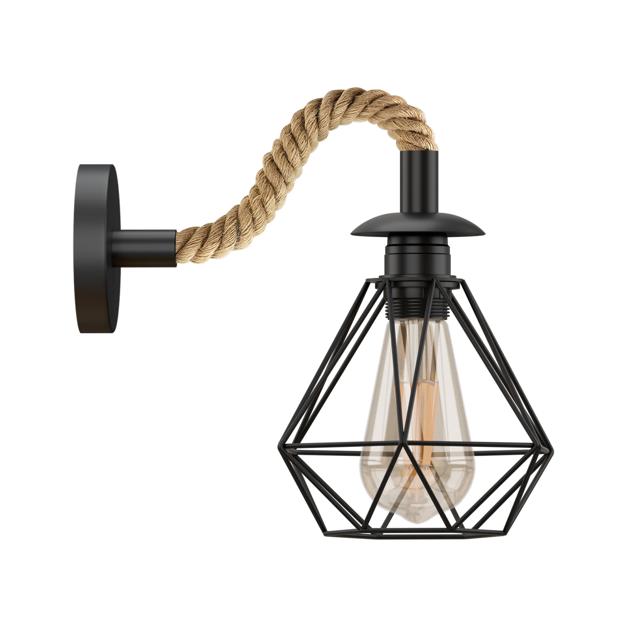 Black Wall Sconce Lighting Rope Fixture ~5700
