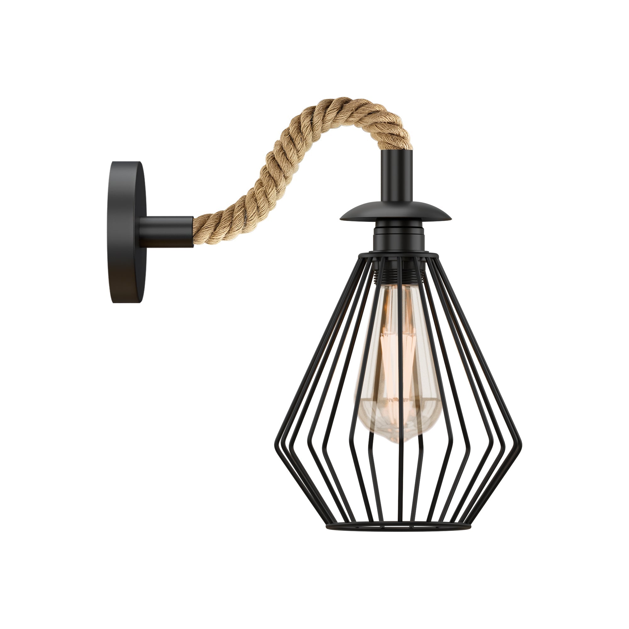 Black Wall Sconce Lighting Rope Fixture ~5700