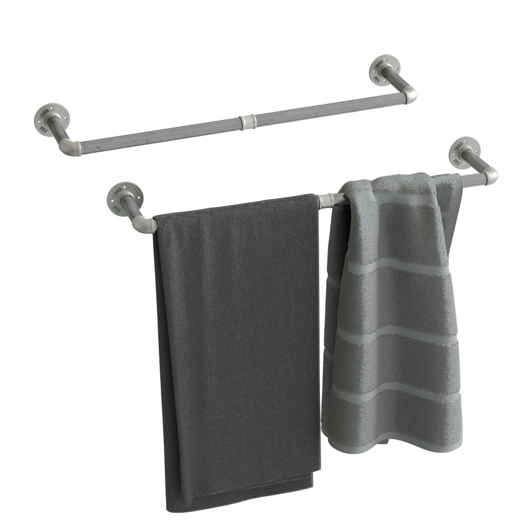 Industrial Pipe Wall Mounted Towel Bar Holder Rustic Bathroom Kitchen