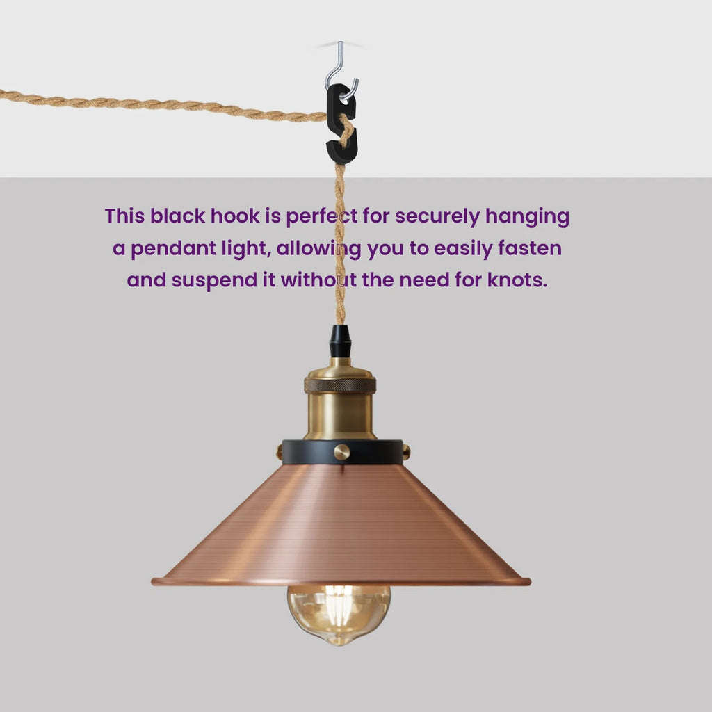 Pendant Light Cord S shape Hook Plastic 2 Holes - 6057