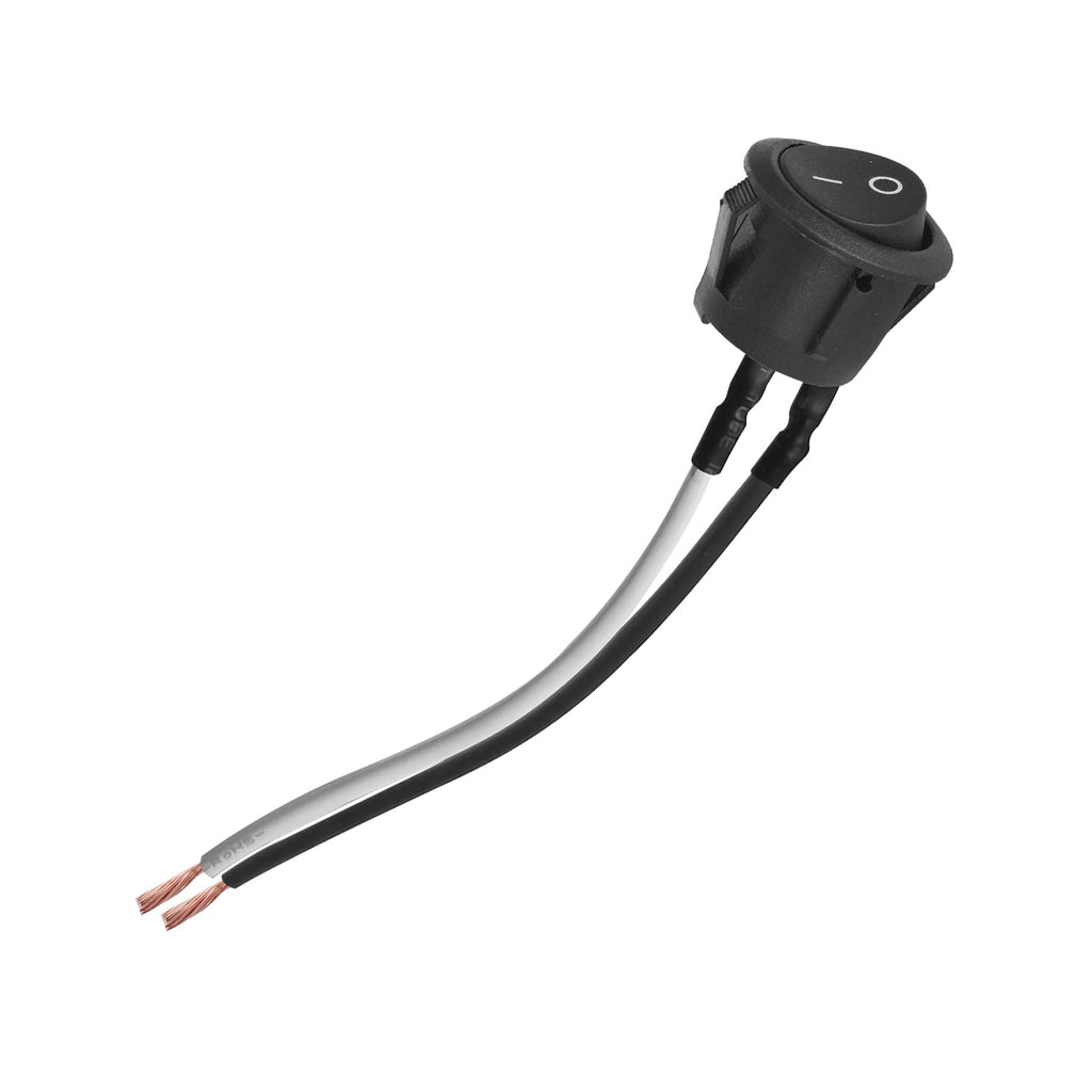 Round Rocker Switch ON/OFF SPST with Pre-Wired Leads ~ 6109