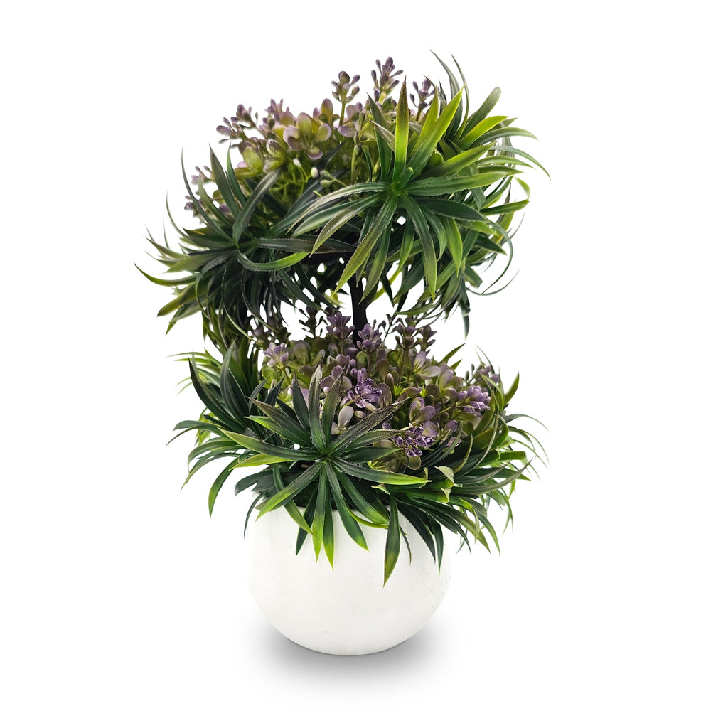 Lifelike Mini Artificial Bonsai Plant Tree for Indoor Outdoor Home Decor, 2 Pack