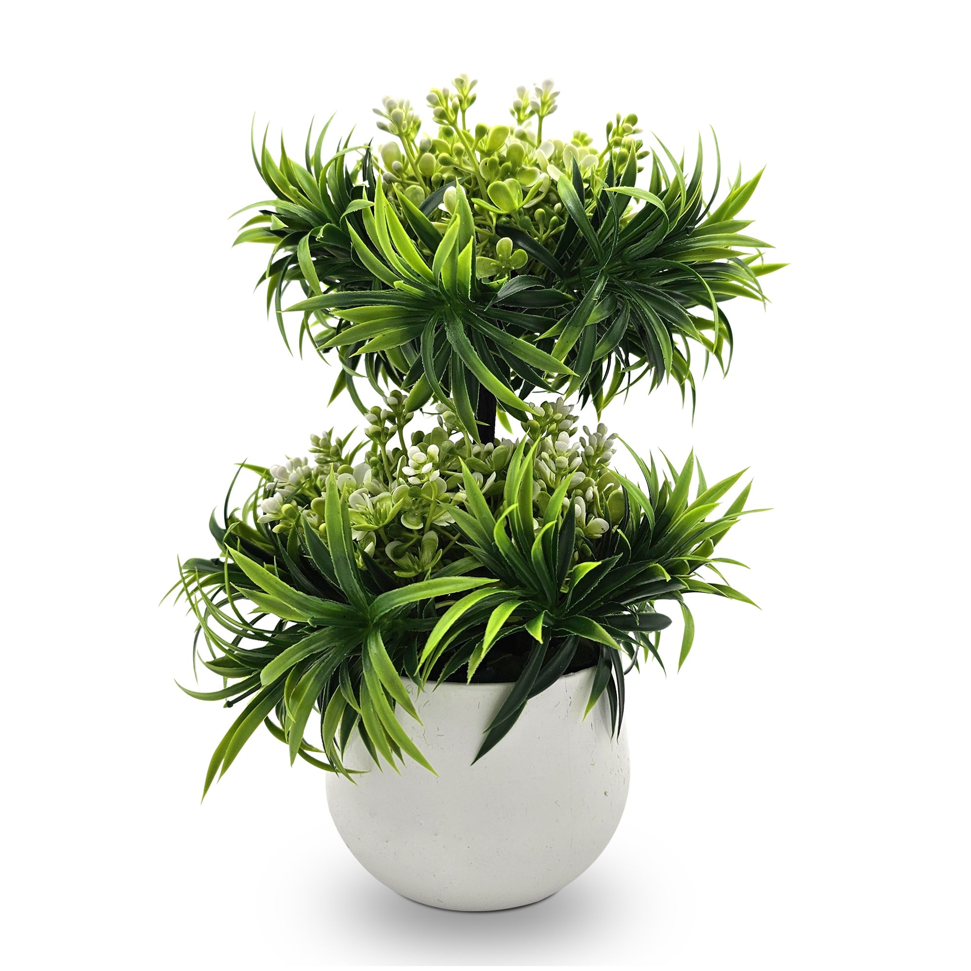 Lifelike Mini Artificial Bonsai Plant Tree for Indoor Outdoor Home Decor, 2 Pack