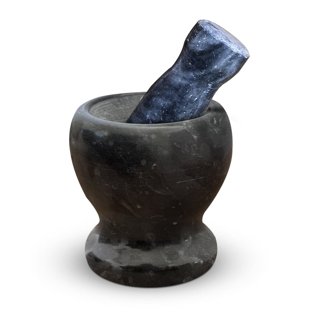 Premium Polished Marble Pestle and Mortar Set, Herb Crusher, Spice Grinder, Guacamole Bowl