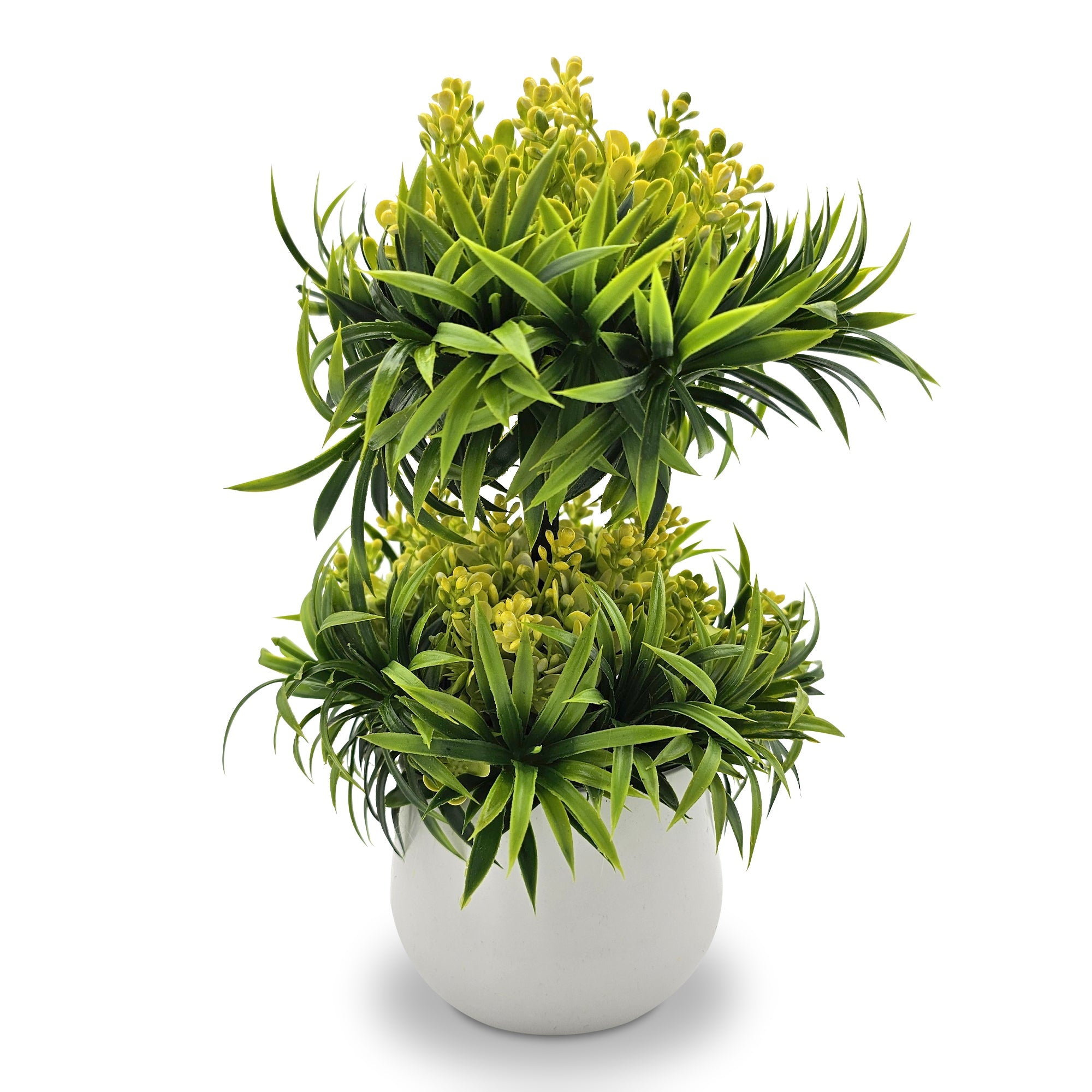 Modern Mini Artificial Bonsai Tree 2-Pack Indoor Outdoor Decorative Plants