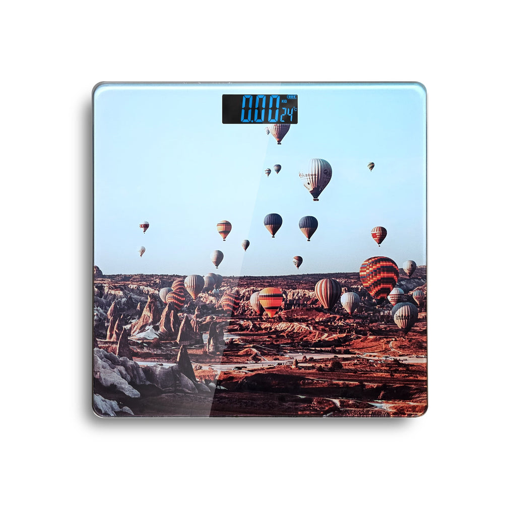 High Precision Digital Bathroom Scale, Stylish Printed Square Design, Accurate Weight