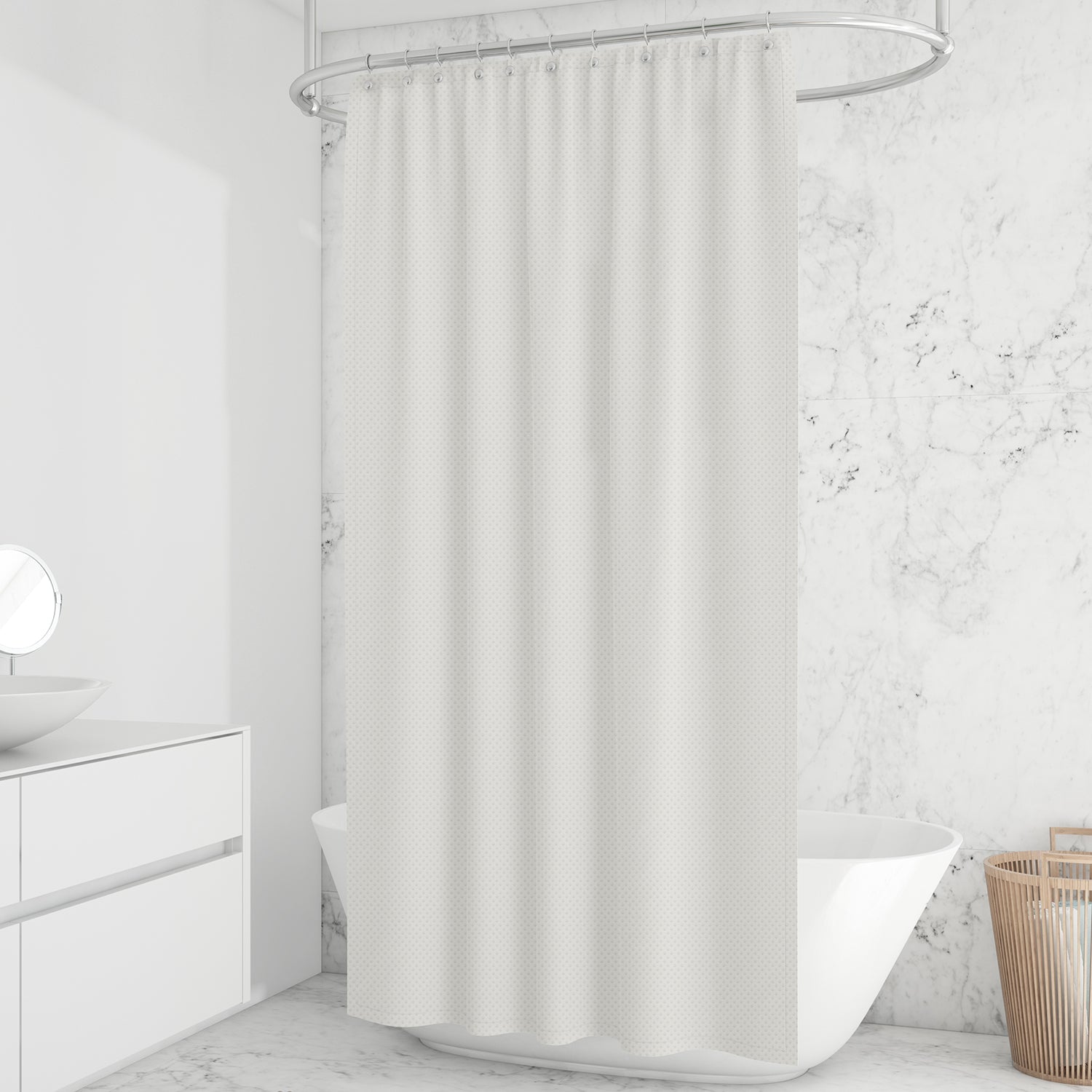 Durable EVA Mould Proof Waterproof Shower Curtain for Modern Bathtub Bathroom