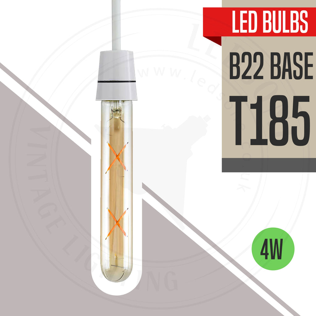 Vintage Amber Glass T185 LED Filament Dimmable Bulb, Warm White 2700K