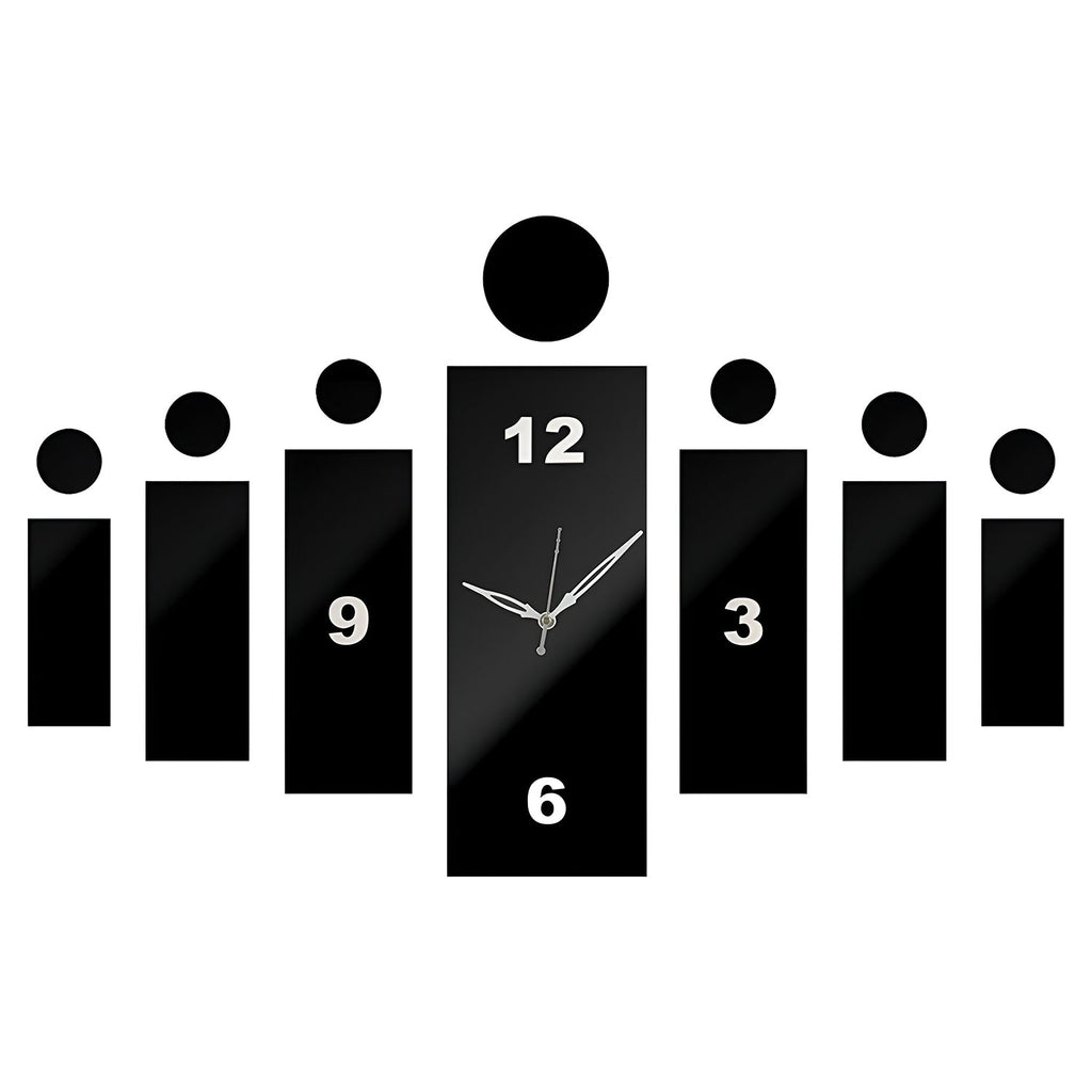 Modern 3D Decal Wall Clock, Frameless DIY Large Numbers, Acrylic & Foam