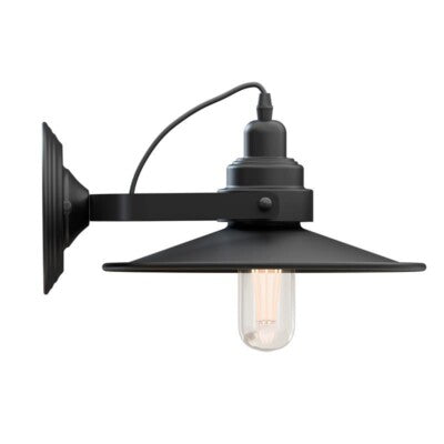 Modern Adjustable Swing Arm Wall Sconce Light Fixture with Flat Metal Shade