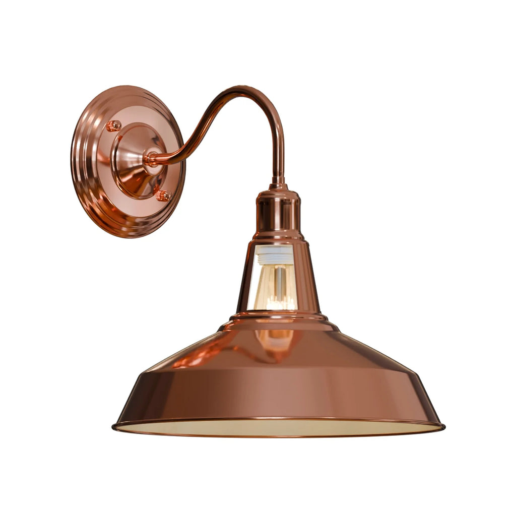 Rose Gold Modern Barn Slotted Metal Wall Sconce Light Shade