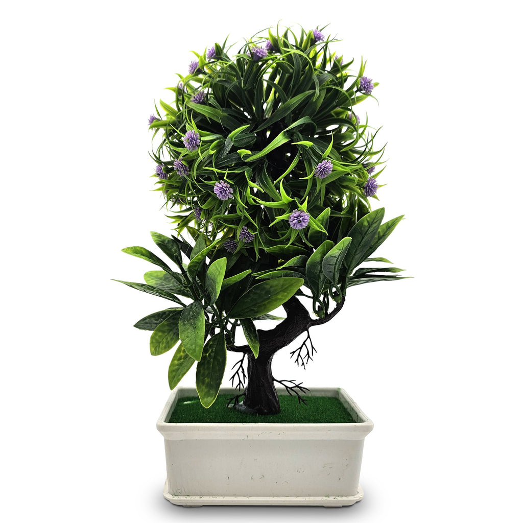 Lifelike Artificial Bonsai Small Tree with Decorative Flowers for Effortless Home Decor