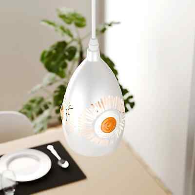 Modern White Metal E27 Pendant Light Industrial Hanging Ceiling Lamp