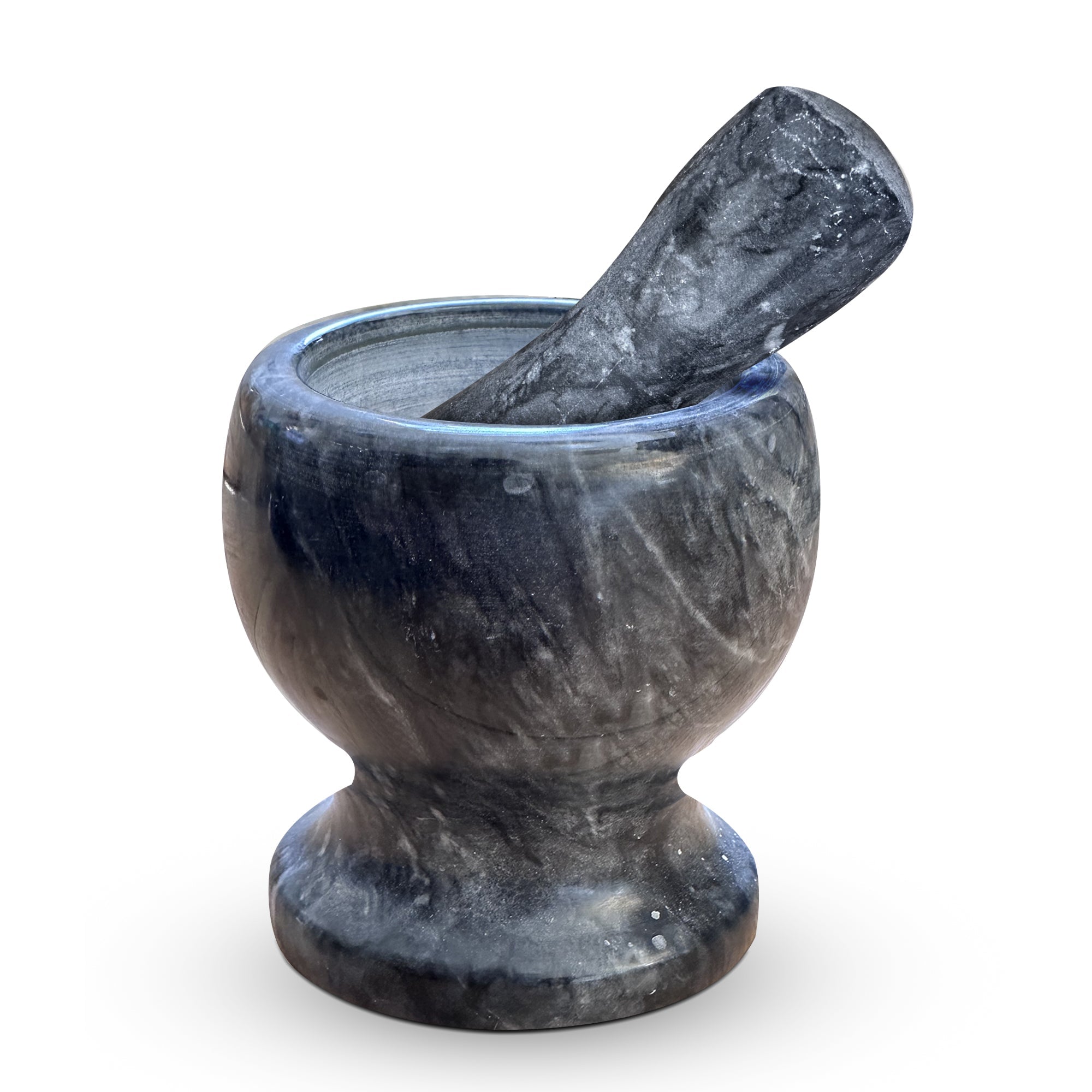 Elegant Natural Marble Mortar and Pestle Set for Herbs, Spices, and Garlic Grinding