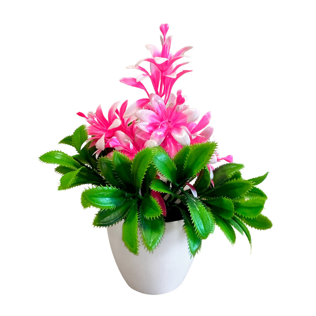 Vibrant Artificial Flowers Small Plastic Pot Indoor Fake Plants Home Decor