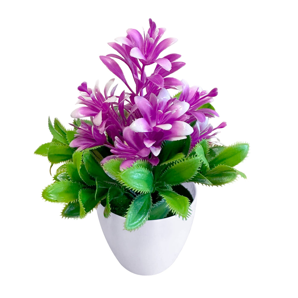 Vibrant Artificial Flowers Small Plastic Pot Indoor Fake Plants Home Decor
