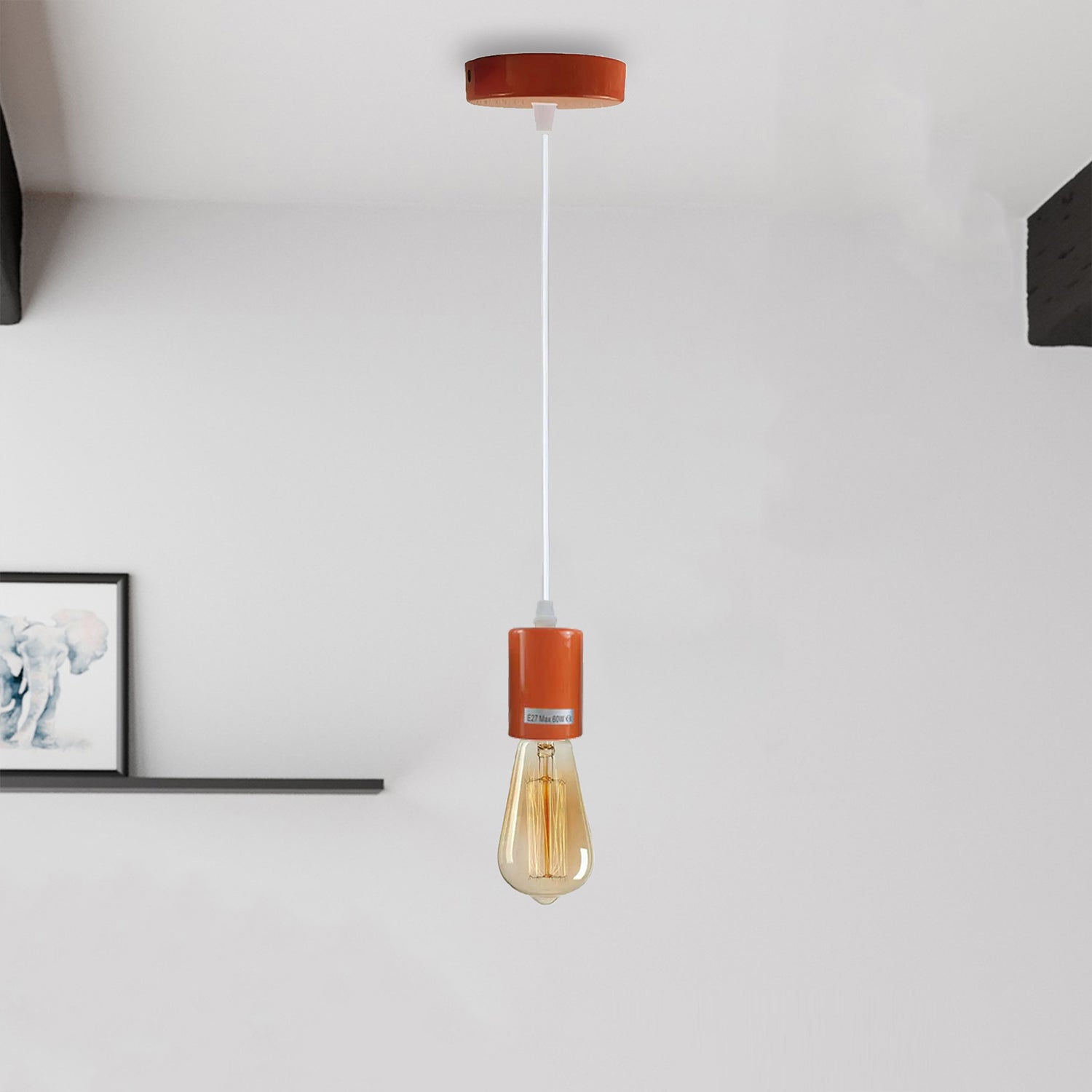 Industrial E27 Ceiling Light Fitting Retro Pendant Lamp Bulb Holder