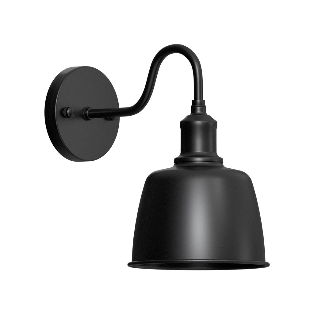 Industrial Outdoor Waterproof Bell Shade Wall Sconce Light, Metal Finish