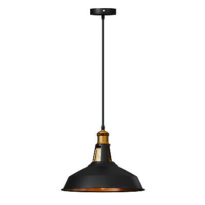 Industrial Black Inner Gold Ceiling Pendant | Easy Fit Retro Light ~ 5713