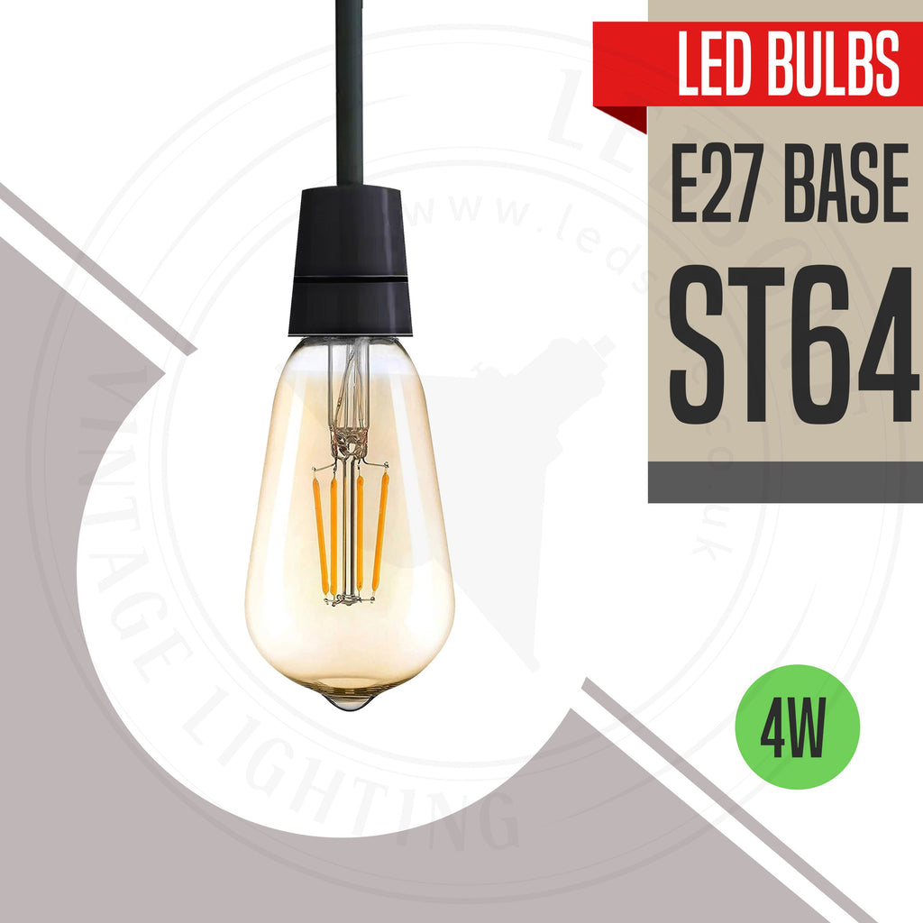 Dimmable LED Filament ST64 E27 Edison Bulb Warm White Amber Glass