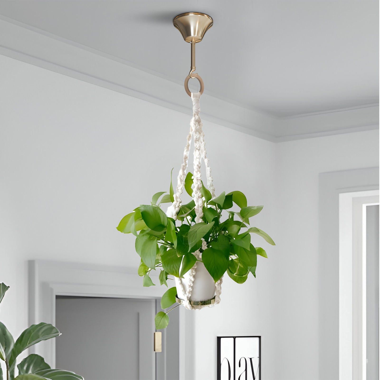 100mm Metal Ceiling Rose Hook for Pendant Lights & Chandeliers - Easy Mount