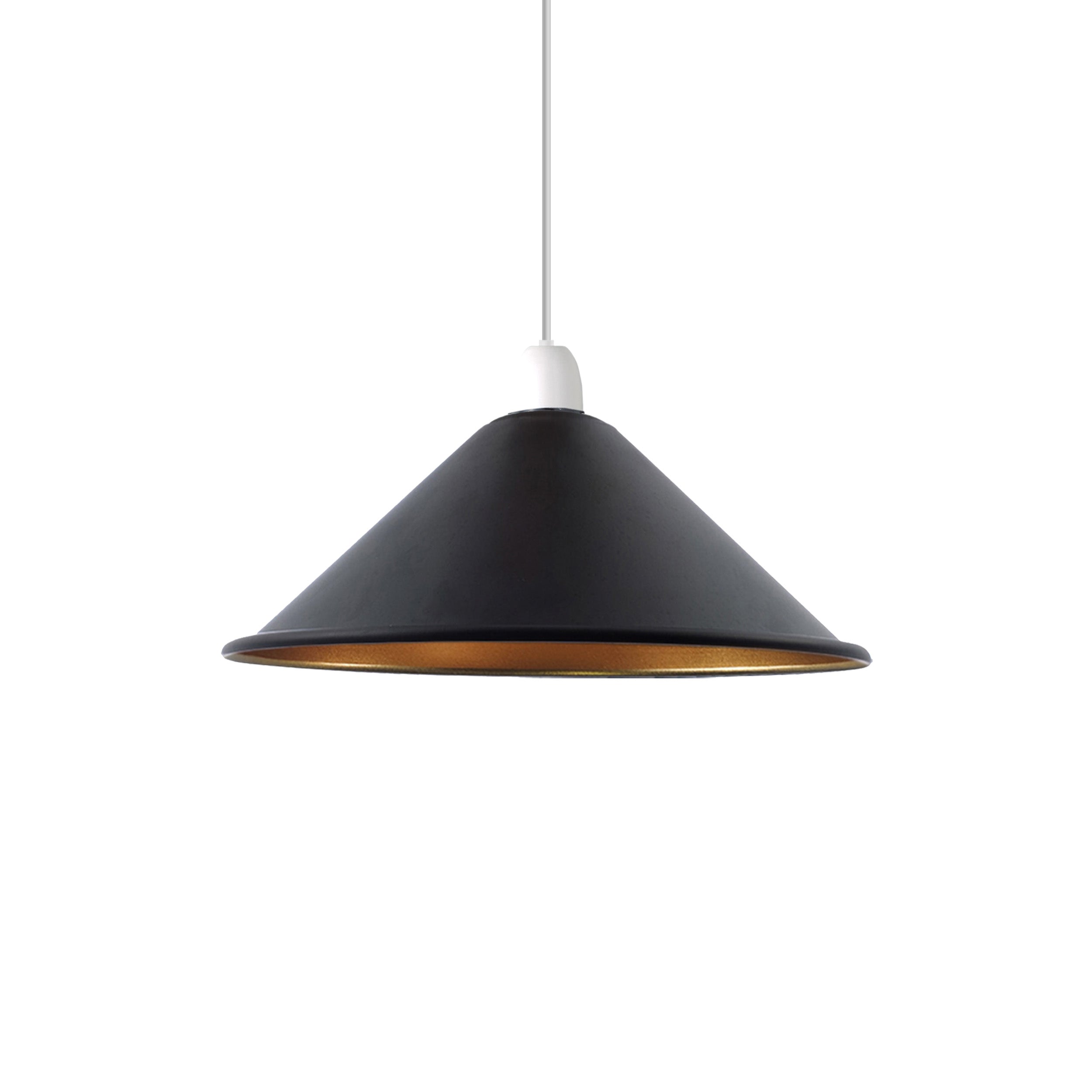 Vintage 8.6-inch Easy Fit Metal Cone Ceiling Lampshade, Refurbished Home Decor