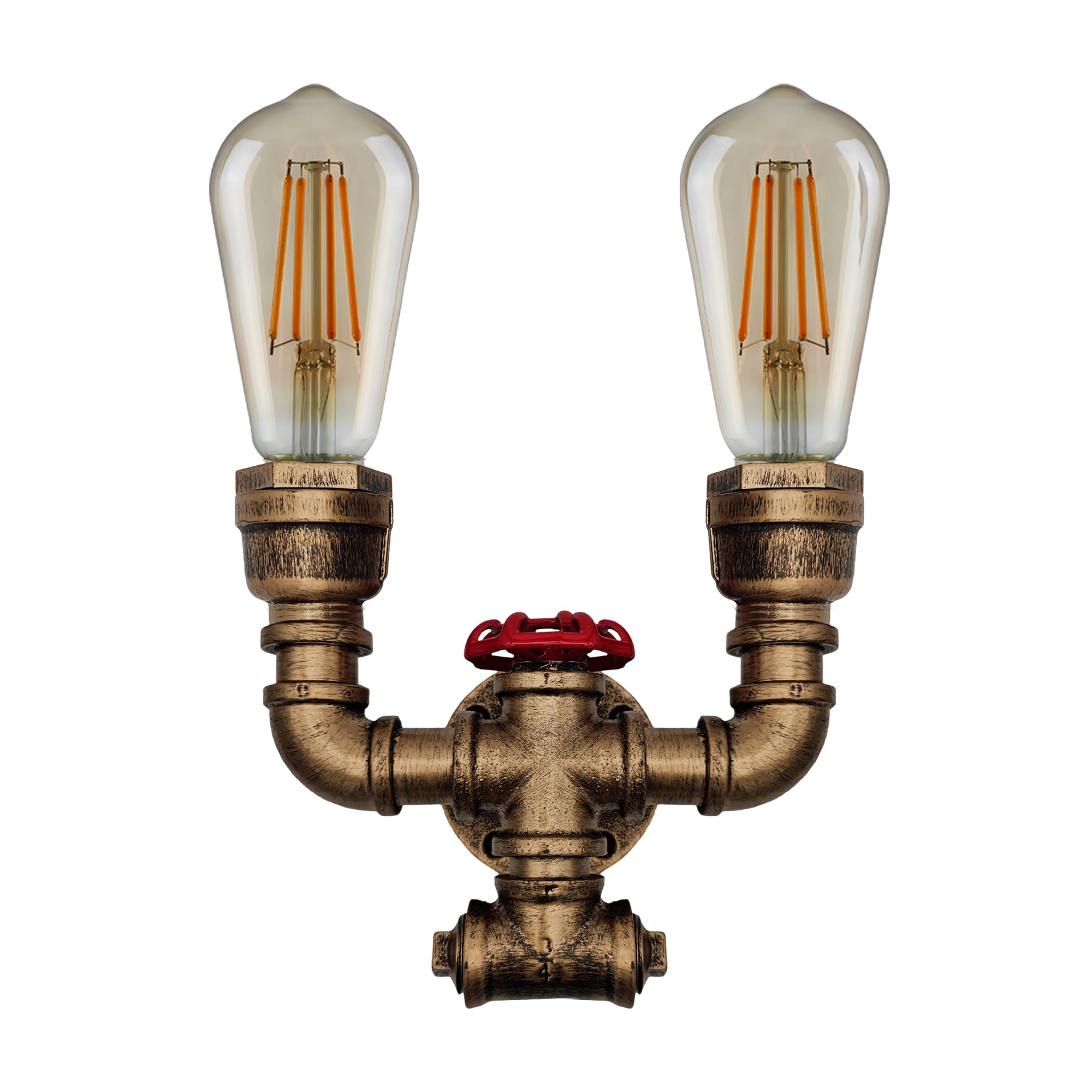 Industrial Rustic Metal Water Pipe Wall Sconce Light, E27 Bulb Holder