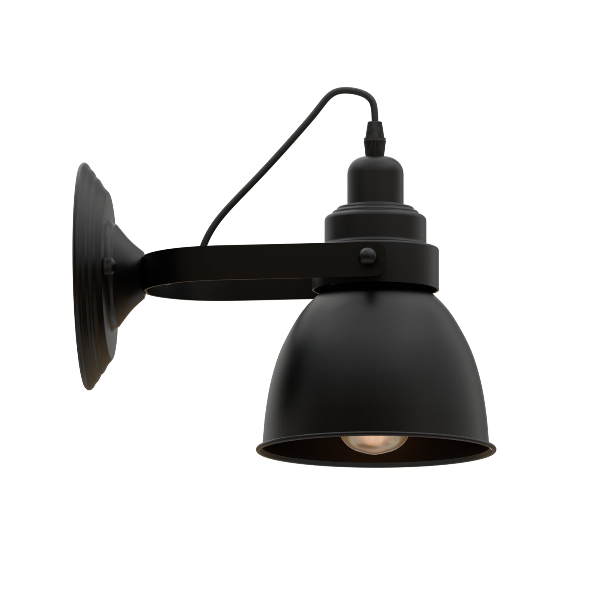 Industrial Bell Shade Dimmable Wall Sconce Light, Metal Retro Downwards Contemporary Fixture