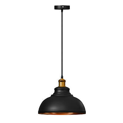 Industrial Black Gold Metal Ceiling Pendant Light Easy Fit Retro Style