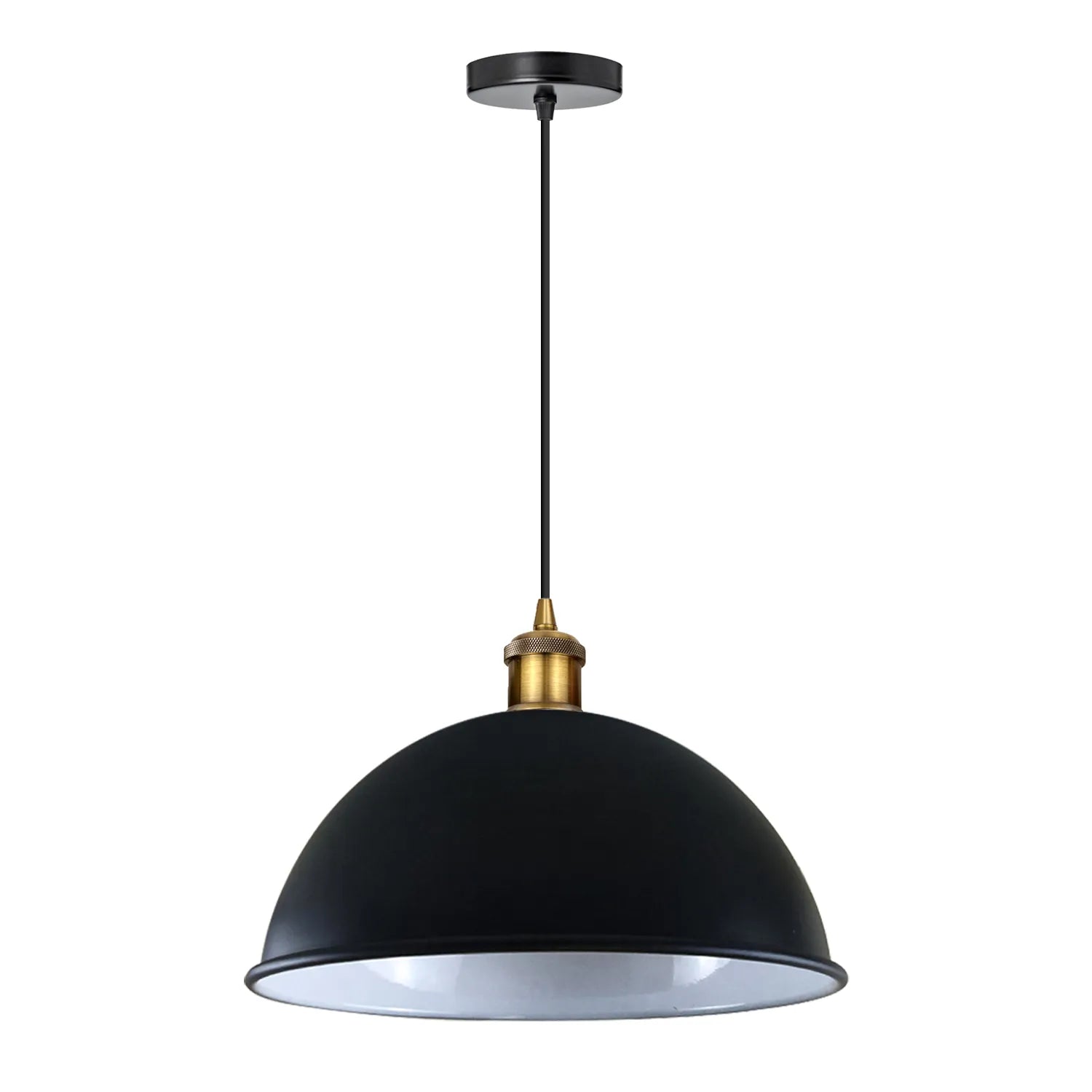 Elegant Matt Black Dome Industrial Pendant Light for Kitchens