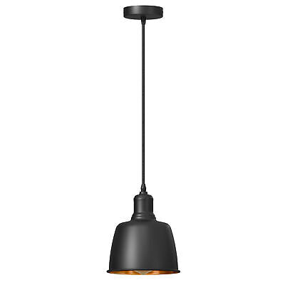 Industrial Black Inner Gold Ceiling Pendant | Easy Fit Retro Light ~ 5713