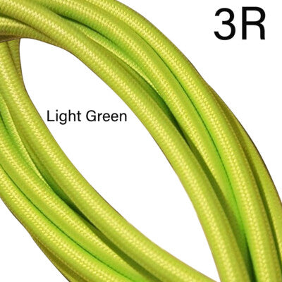 1m/ 5m/ 10m 3-Core Round Fabric Light Green Lighting Cable Flex Wire ~6199