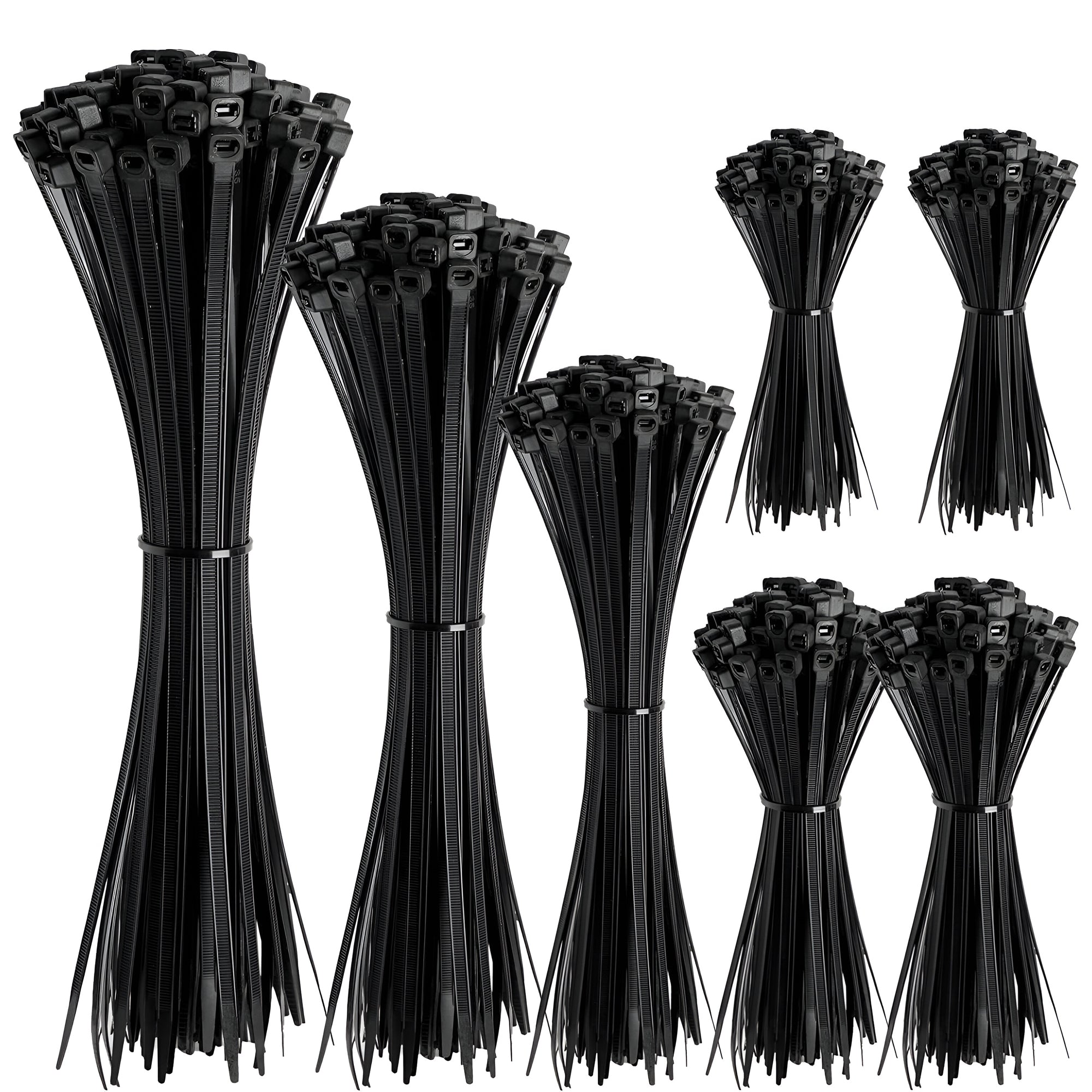 Durable Black Nylon Self-Locking Cable Ties for Heavy-Duty Wire Organization (100 Pack)