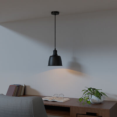 Industrial Black Inner Gold Retro Ceiling Pendant Light Fixture Easy Fit Design