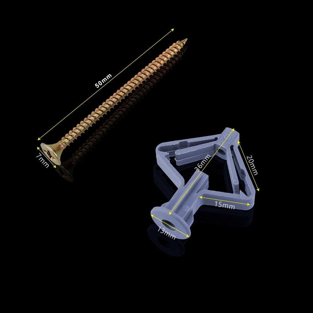Nylon Plasterboard Wall Plugs Expansion Tube Screws for Secure Drywall Fixing