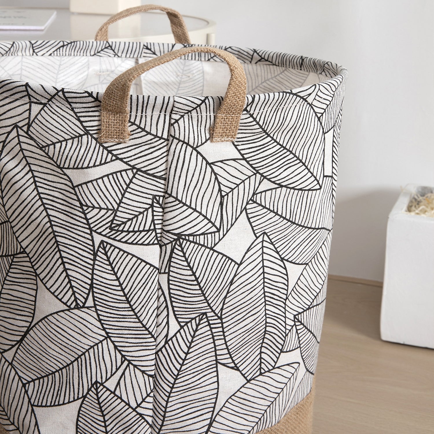 Foldable Cotton Laundry Basket Organizer for Dirty Clothes Storage