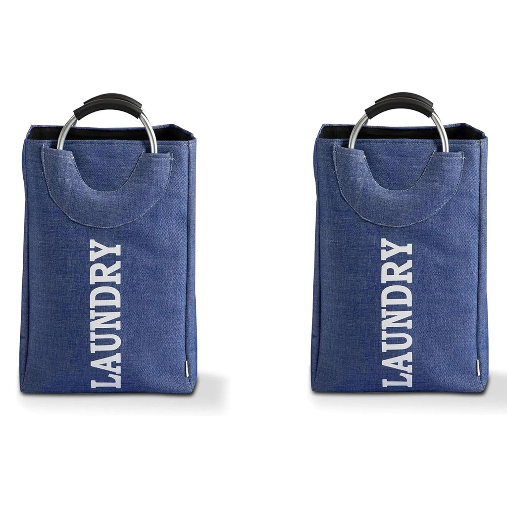 37L Collapsible Heavy Duty Laundry Bag with Sturdy Aluminum Handles