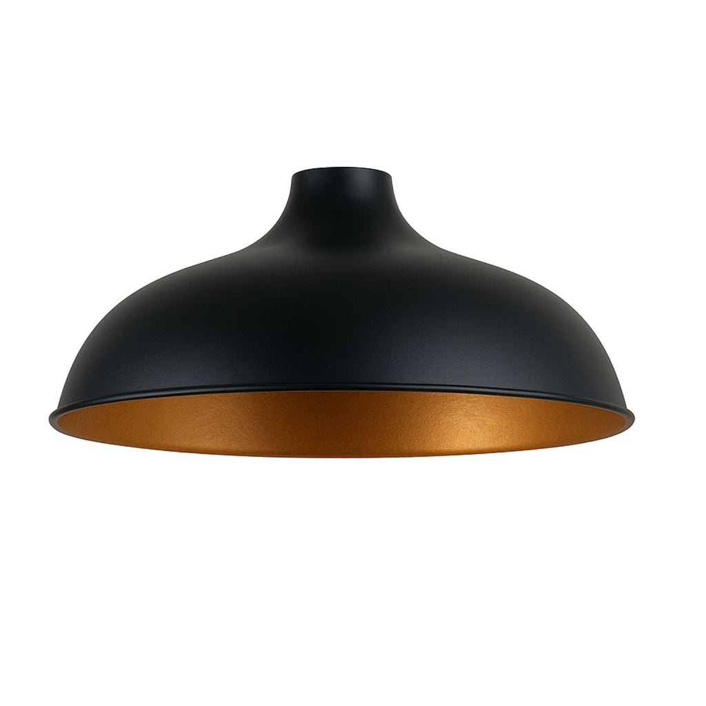 Black Gold Industrial Metal Ceiling Lamp Shade, Vintage Retro Easy-Fit