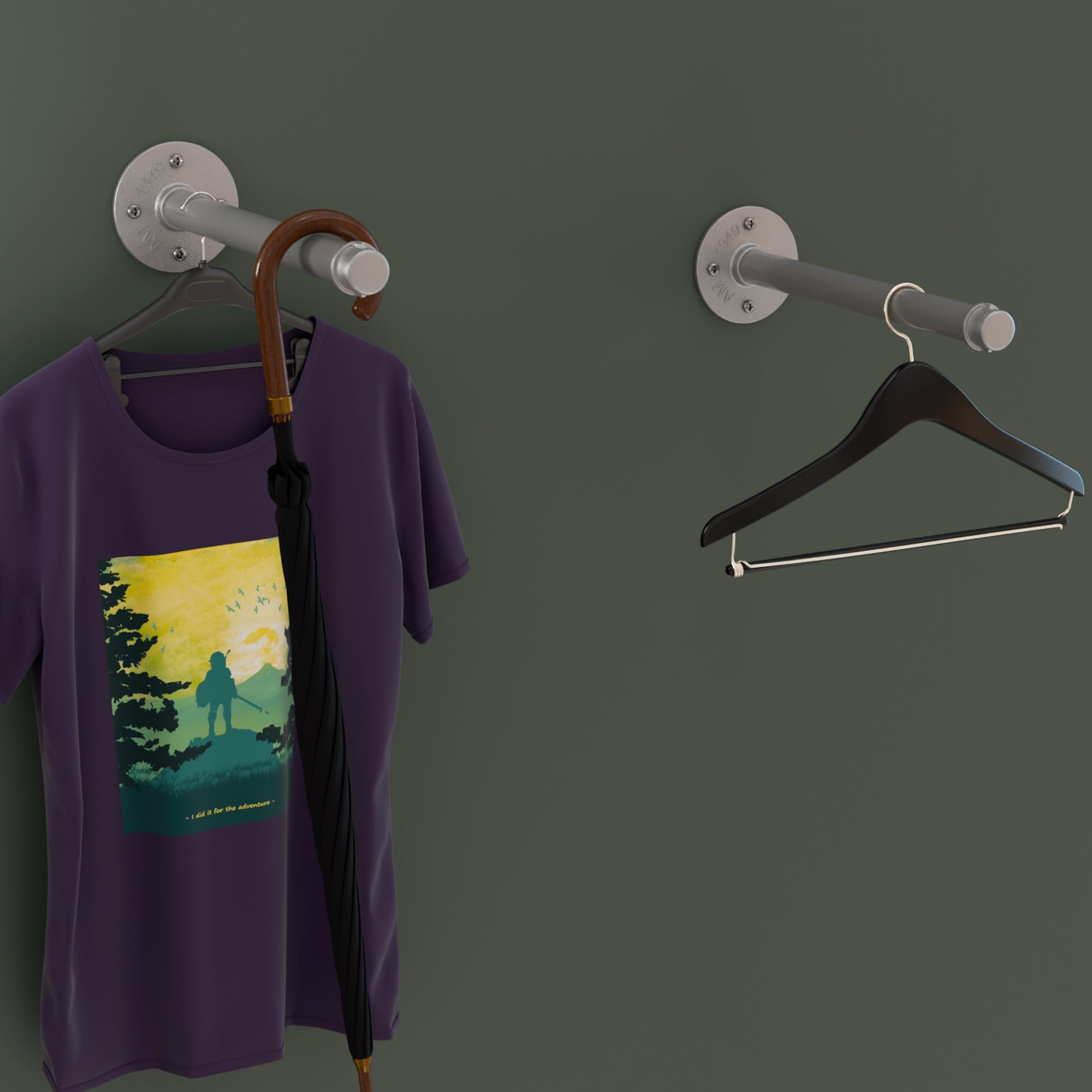 Industrial 2 Pack Pipe Shelf Bracket kit Wall Mounted ~ 6028