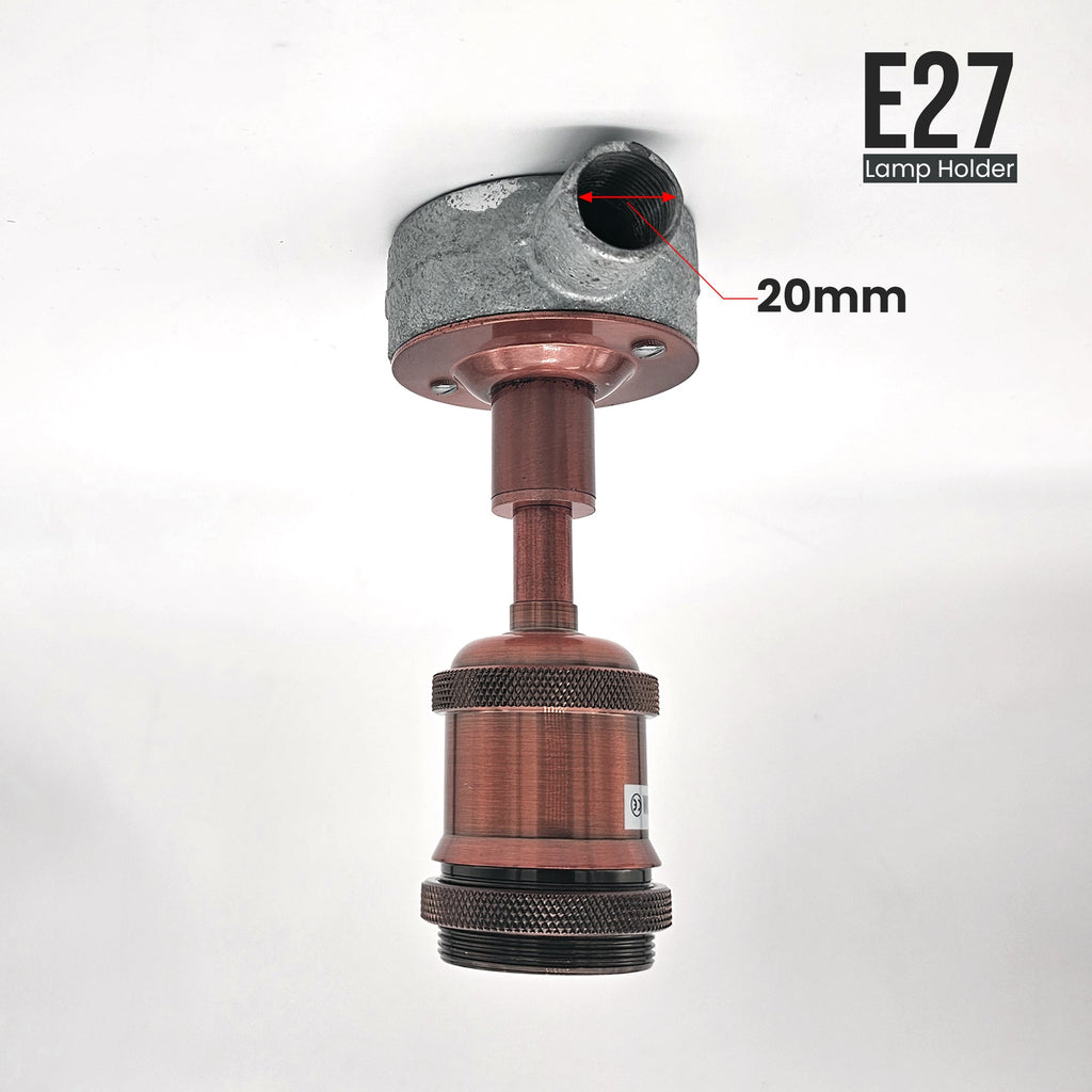 Industrial E27 Lamp Holder with 20mm Conduit Entry Ceiling Light Fitting ~ 6006