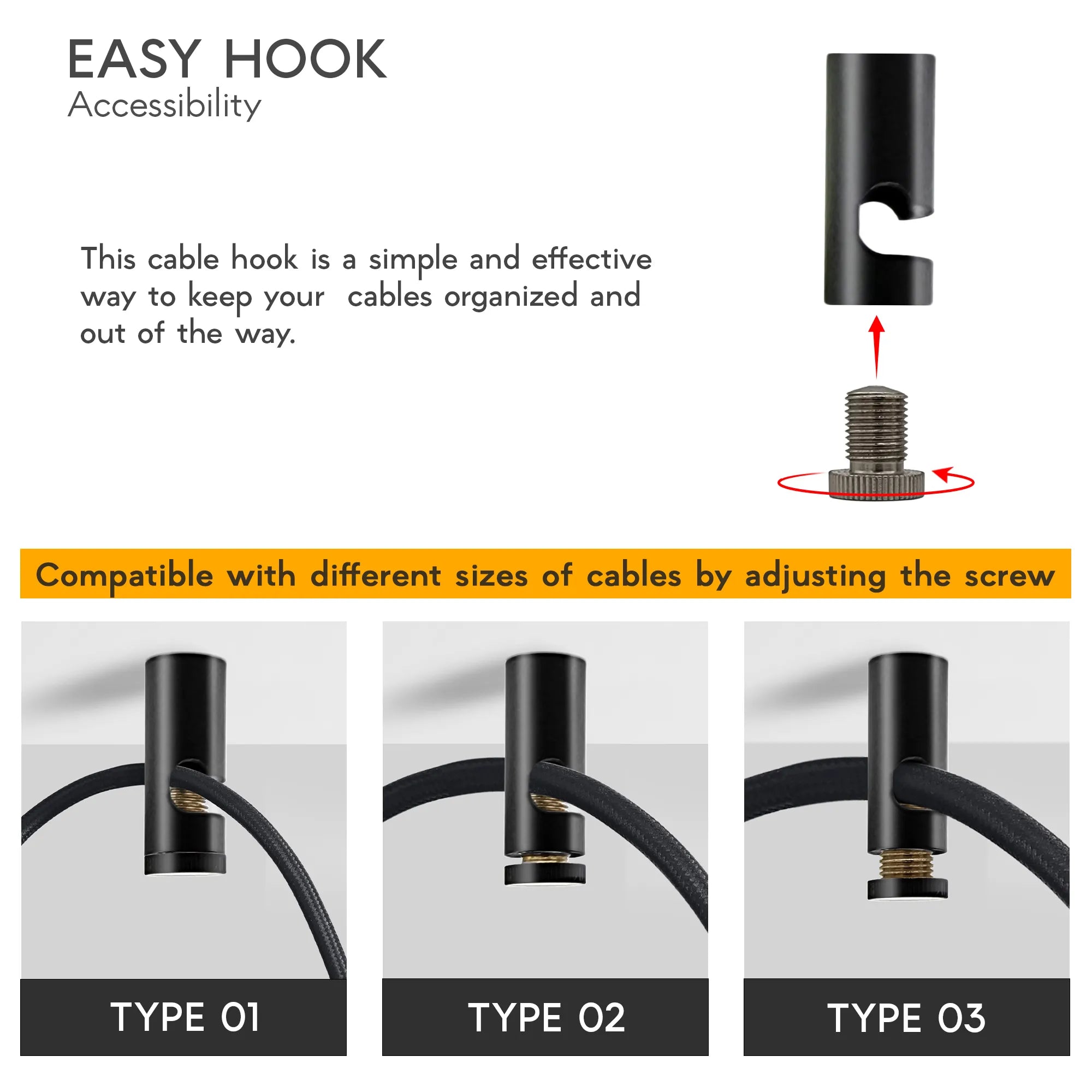 Modern Metal V Ceiling Swag Hook for Pendant Light Cables