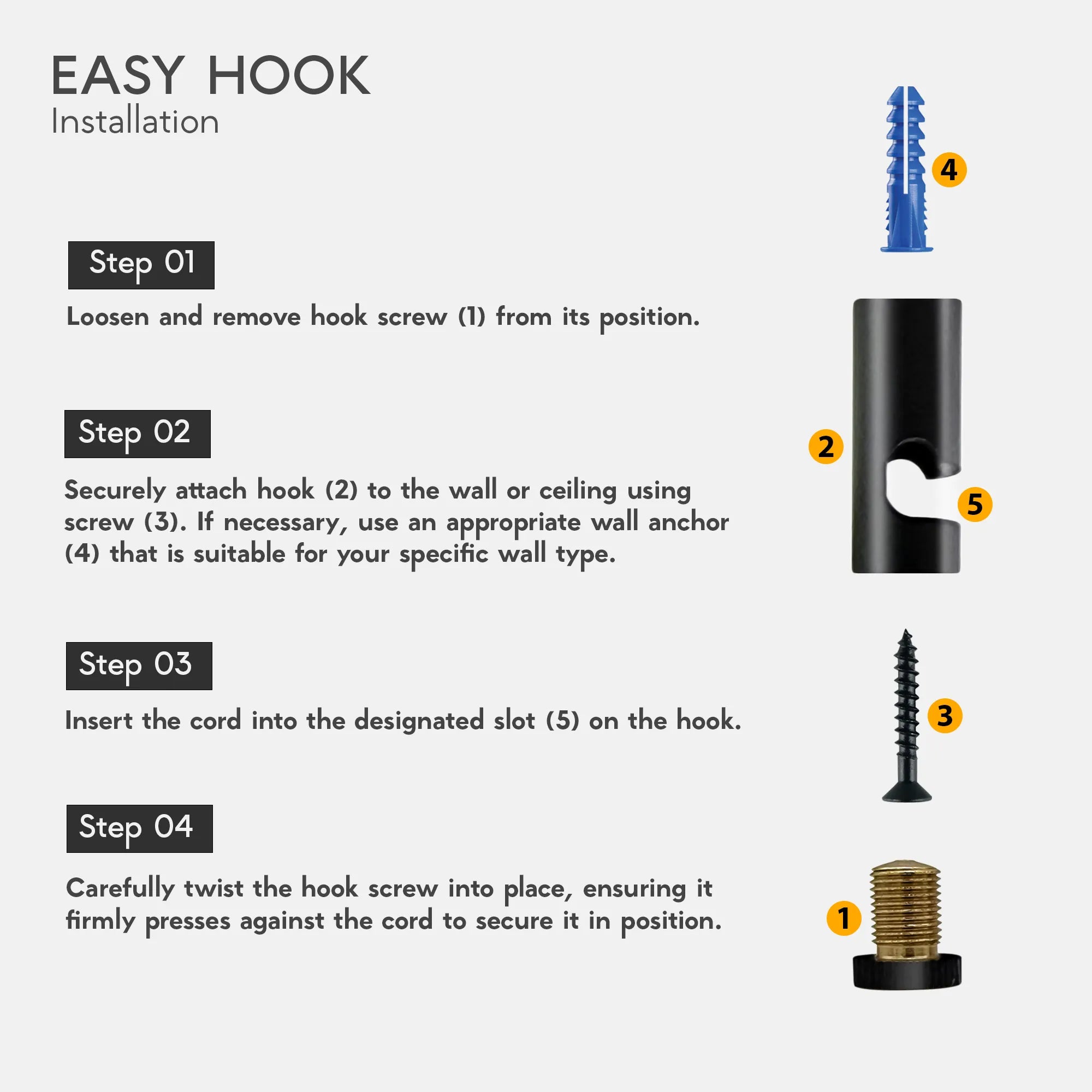 Modern Metal V Ceiling Swag Hook for Pendant Light Cables