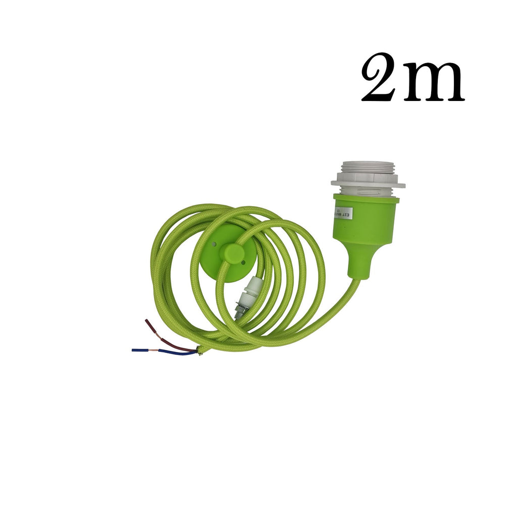 Adjustable E27 Pendant Light Holder Kit, 2M Cable, Multi-Color Design